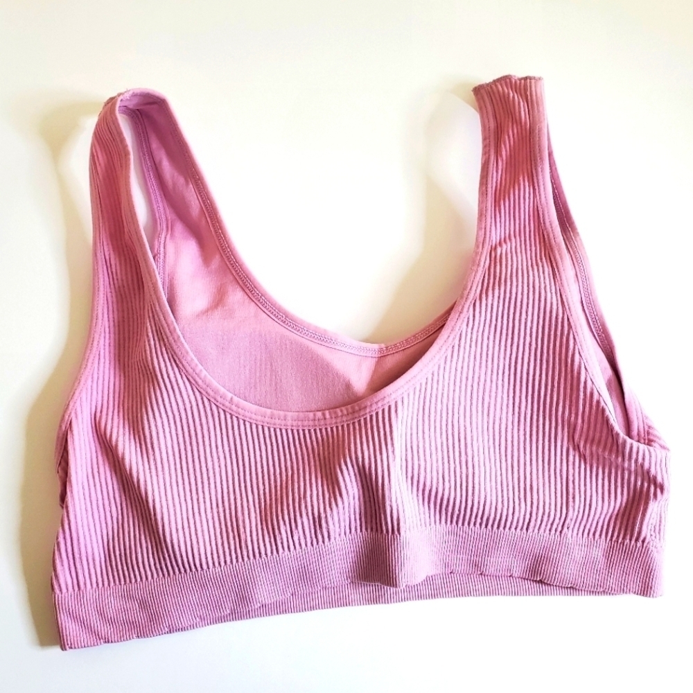 Lucky Brand 2 Pack Ribbed Bralettes Baby Blue and Pinky Purple - Picture 7 of 8